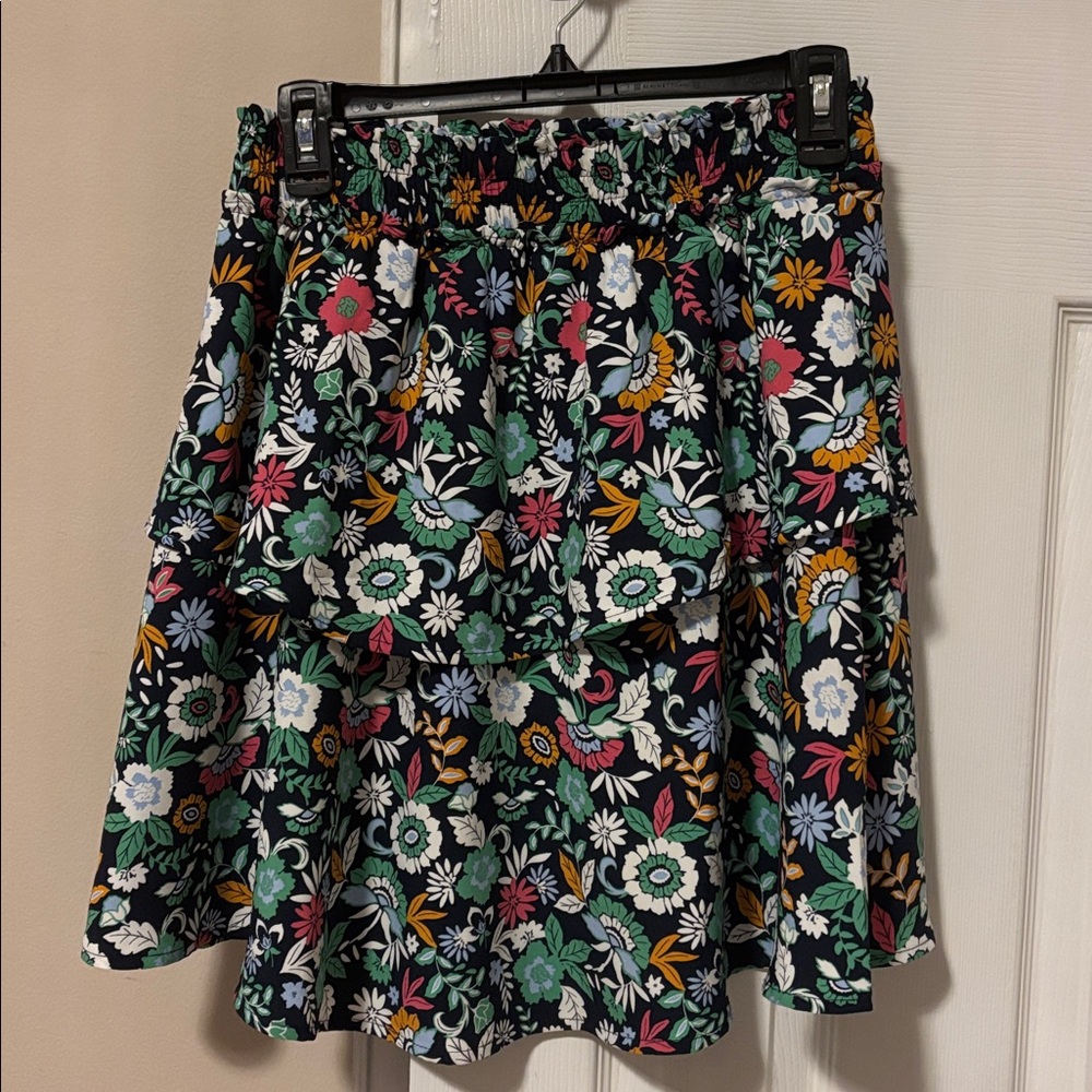 LOFT Multicolor Floral Skirt